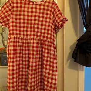 Tradlands Red and White Checkered  Dress